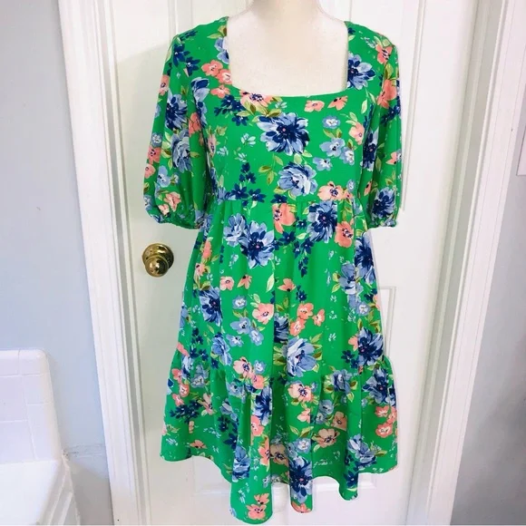 slim fit dress slacks BCBGMAXAZRIA NWT Amber Aqua Floral Print Strapless Cocktail Dress Size 2 main image 1